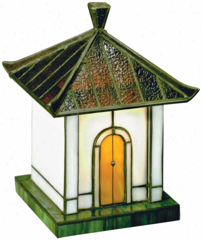 Pagoda Collection Green Tiffaany Style Glass Accent Liight (x8008)