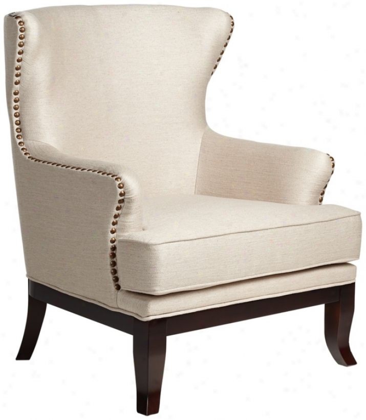 Paige Mandarin Wheat Upholstered Wingback Chair (w0039)