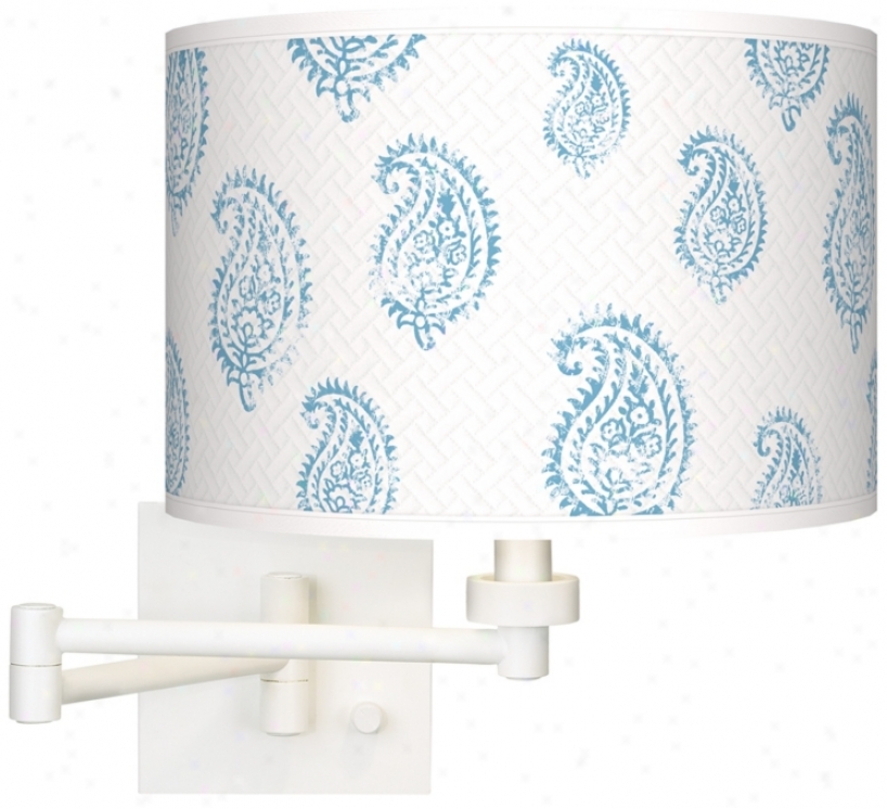 Paisley Snow Giclee Matte White Plug-in Swing Arm Wall Light (h6558-t5888)