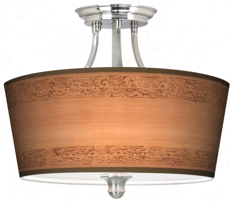 Paisley Trim Tapered Drum Shaed 18" Wide Ceiling Light (m1074-t3781)