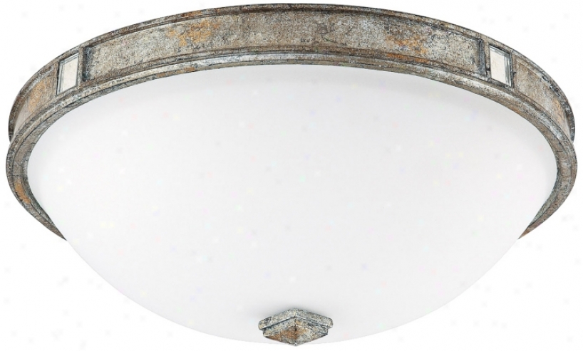 Palazzo 15" Wide Silver And Gold Leaf Ceiling Ligjt (x0265)