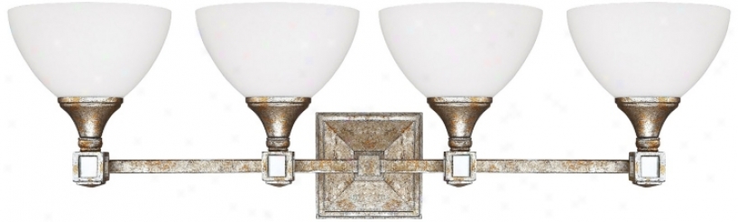 Palazzo 32 3/4" Wide Silver And Gold Leaf Vanity Light (x0260)