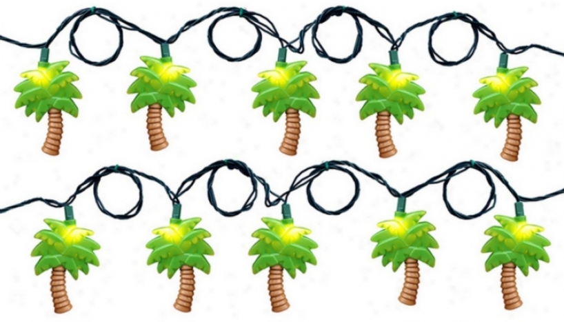 Palm Tree Themed Plastic Strijg Party Lights (89997)