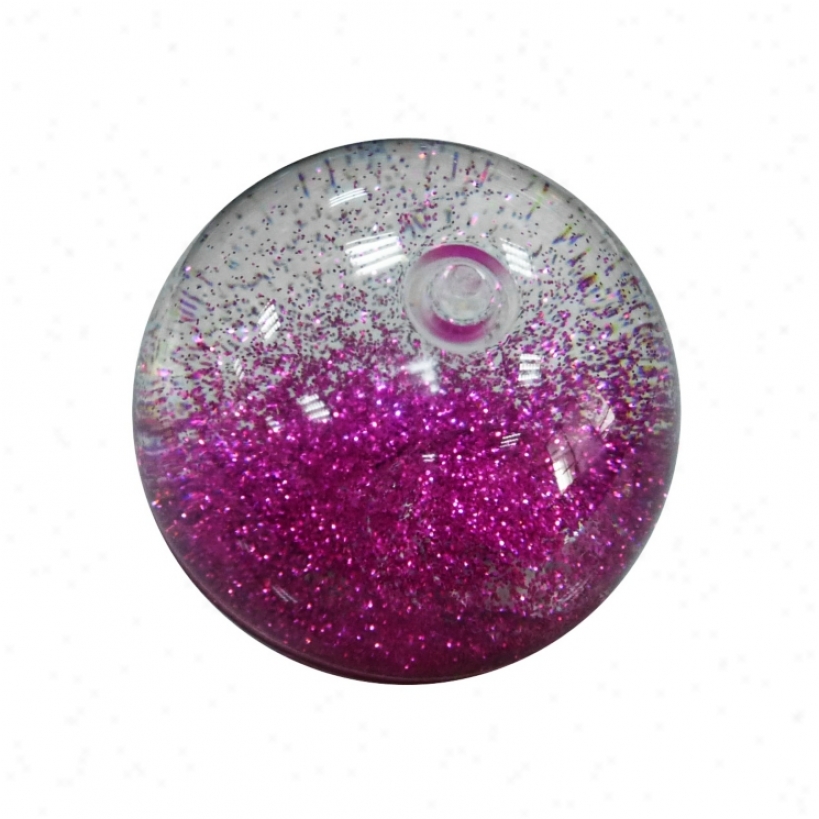 Pink Flashing Glitter Led Bouncy Ball (w0873)
