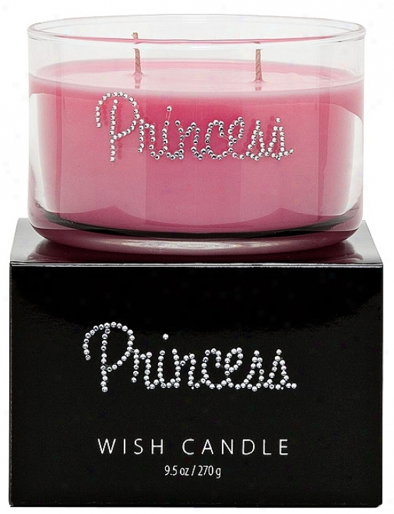 Pink Princess Hand-jeweled Wish Candle (y2129)