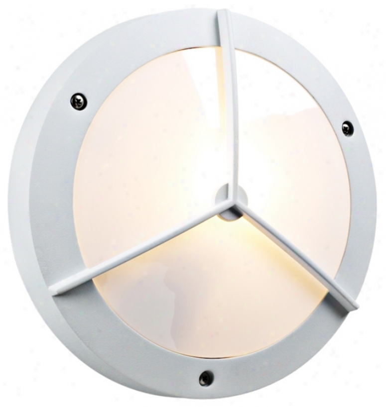Plc White 14" Wide Round Ceiling Or Wall Outdoor Light (88085)