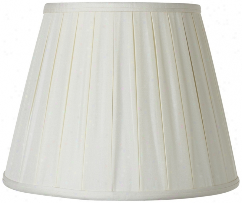 Pleated Oyster Silk Empkre Lamp Shade 10 1/2x16x12 (spider) (v1761)