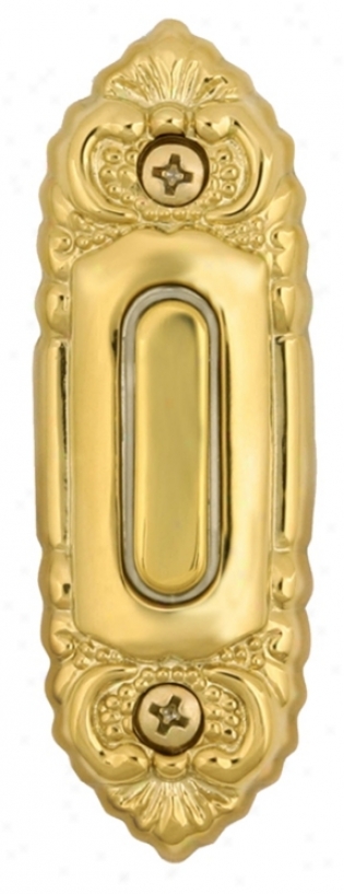 Polished Brass Ornate Detail Lighted Doorbell Button (k6238)
