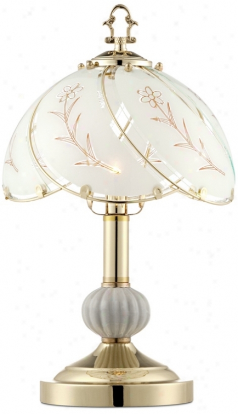 Polished Brass Touch Table Lamp With Brass Key Finial (v3799)