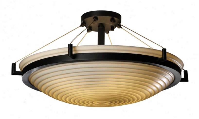 Porcelina Sawtooth Bronze 26 1/2" Wide Ceiling Light (25927)