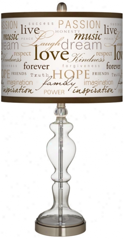 Positivity Giclee Apothecary Clear Glass Flat Lamp (w9862-y7265)