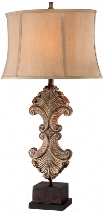 Possini Architectural Element Antique Gold Bronze Table Lamp (v0804)