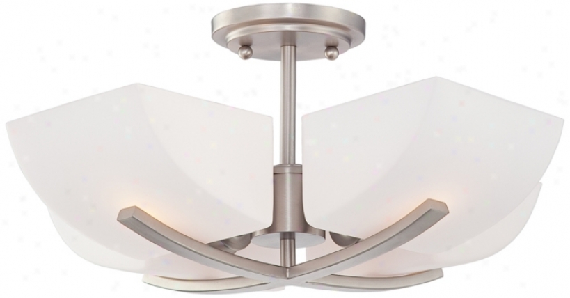 Possini Euro 17 1/2" Wide Satin Nickell Ceiling Light Fixture (p0325)