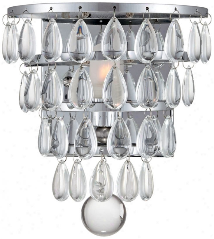 Possino Euro Design 5 1/2" Wide Crystal Drops Wall Sconce (w0434)
