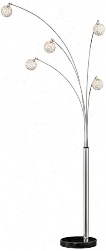 Possini Euro Design Allegra Crystap Ball Arc Floor Lamp (v2770)