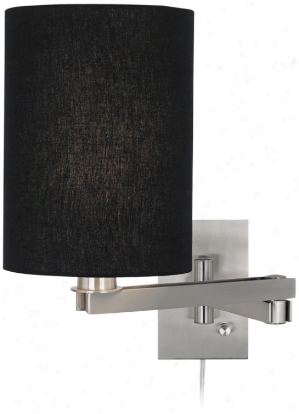Possini Euro Design Black Cylinder Shade Plug-in Swing Equip (m9482-k5386)
