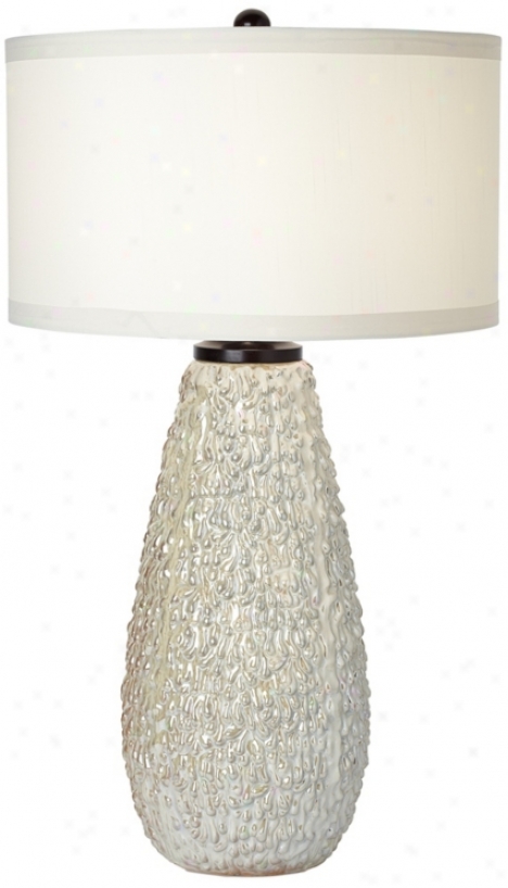 Possini Euro Design Iridescent Ivory Pebble Table Lamp (u2667)