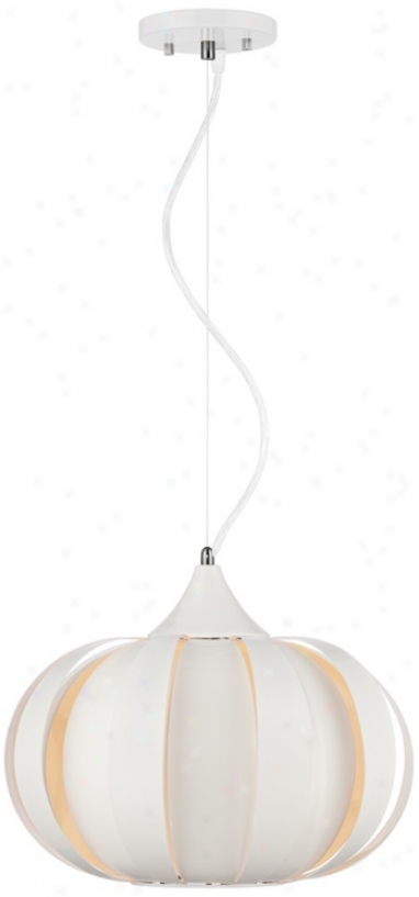 Possini Euro Design White 13" Wide Modern Pendant Light (v8506)