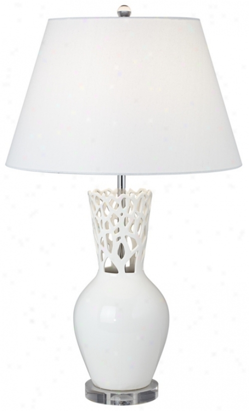 Possini Euro Design White Coral Vase Table Lamp (u2829)