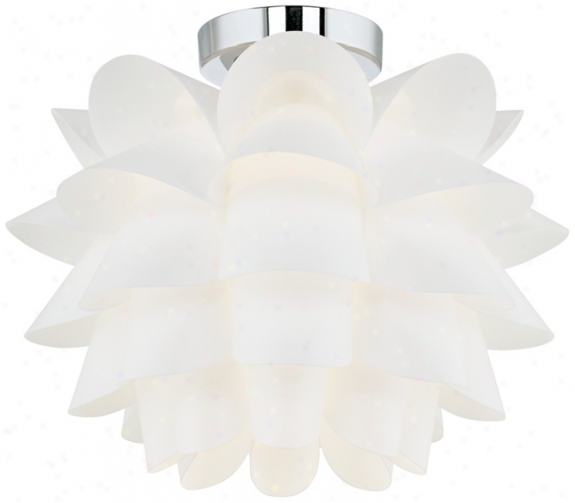 Possini Euro Desigj White Flower 15 3/4" Wide Ceiling Light (m5873)
