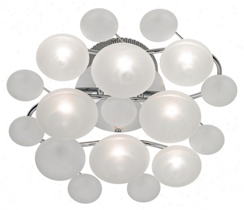 Possini Euro Lilypad Etched Glass 17 3/4" Wide Ceiling Light (19216)
