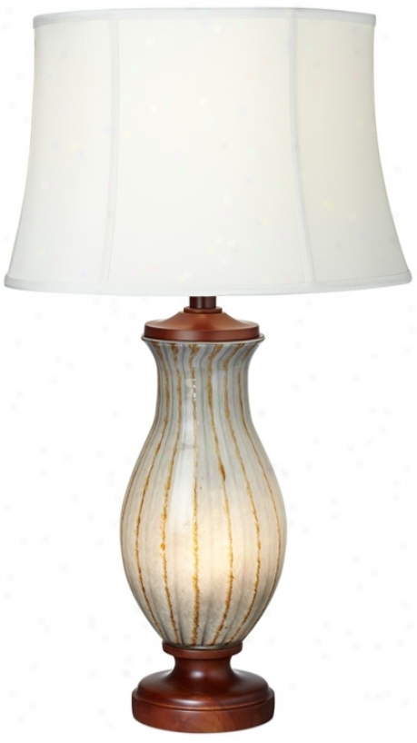 Possini Ejro Off-white Art Glass Night Light Tablle Lamp (w2302)