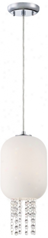 Possini Euro Opal Glass With Crystal Mini Hanging appendage Light (v8382)