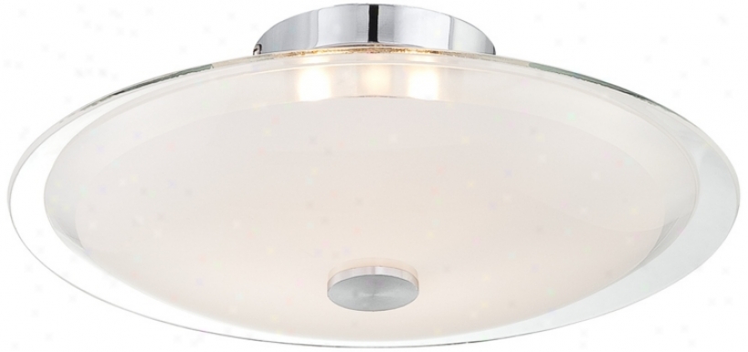 Possini Glass Disk 15" Wide Round Ceiling Light (p1371)