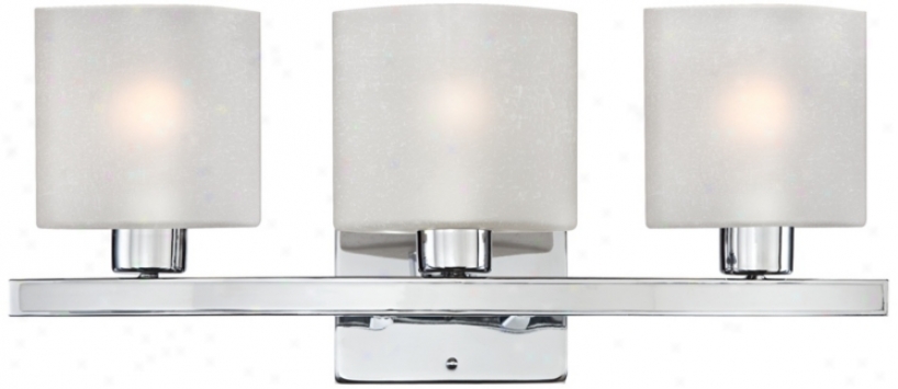 Possini White Linne Glass Chrome 23 1/2" Remote Bath Light (u1332)