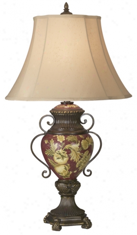 Possini&#174; Collection Tuscan Red Floral Urn Table Lamp (00754)