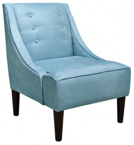 Premer Cloud Blue Swoop Arm Chair With Buttons (x8800)