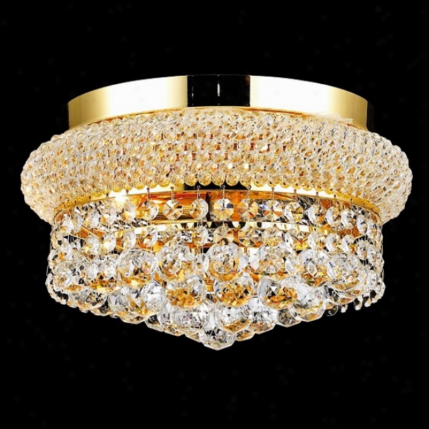 Primo 4-light Rogal Cut Ceystal And Gold Ceiling Light (y3720)
