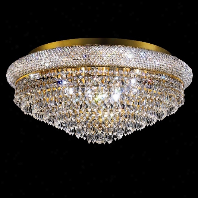 Primo Royal 28" Wide Cut Crystal Gold Ceiling Light (y3815)