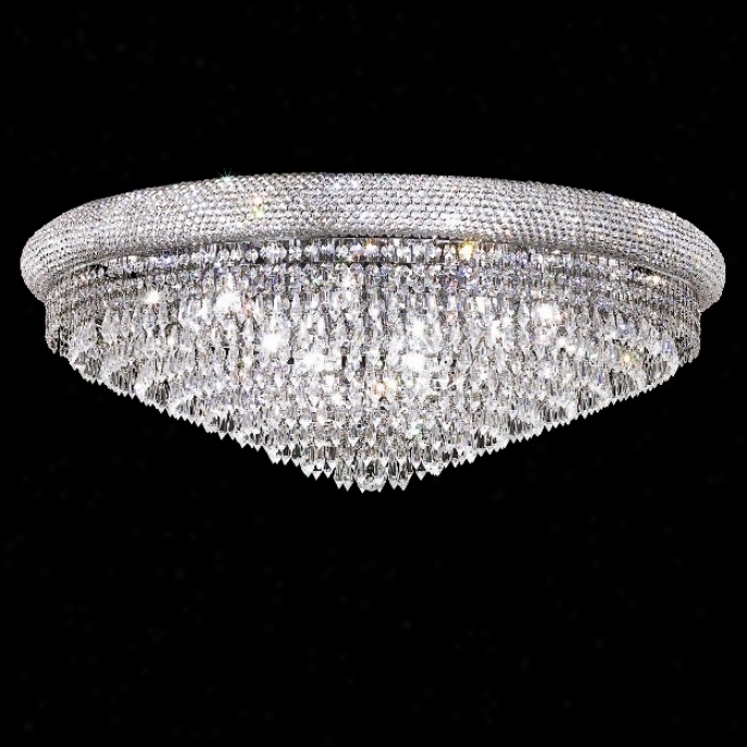 Primo Royal 36" Wide Cut Crystal Chrome Ceiling Light (u3817)