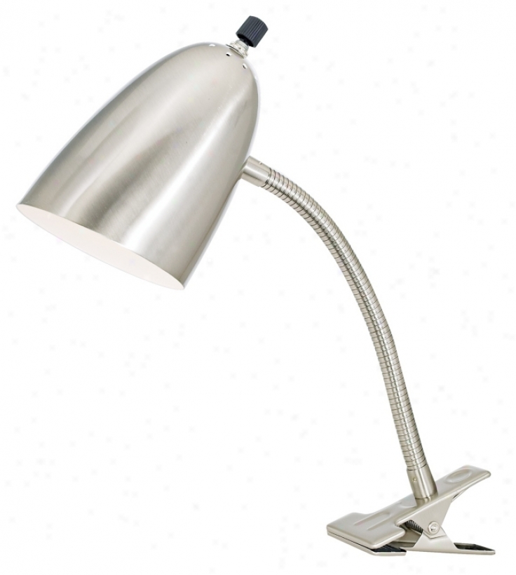 Pro Track&#174;-Brushed Steel Gooseneck Headboard Clip Lamp (74410)