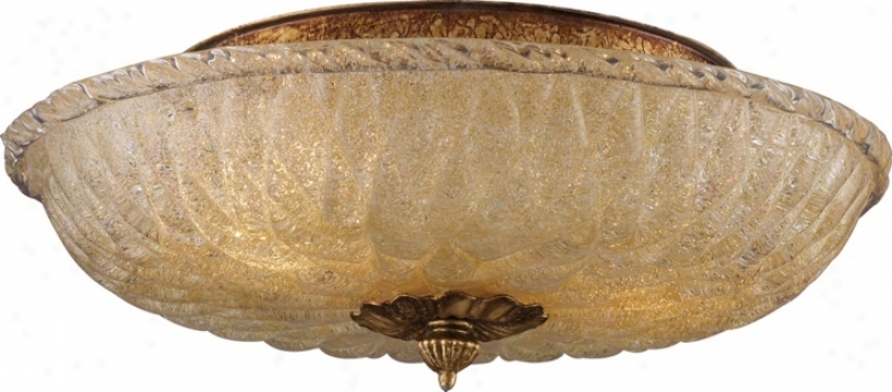 Providence Antique Gold 15" Wide Ceiling Light Fixture (k2891)