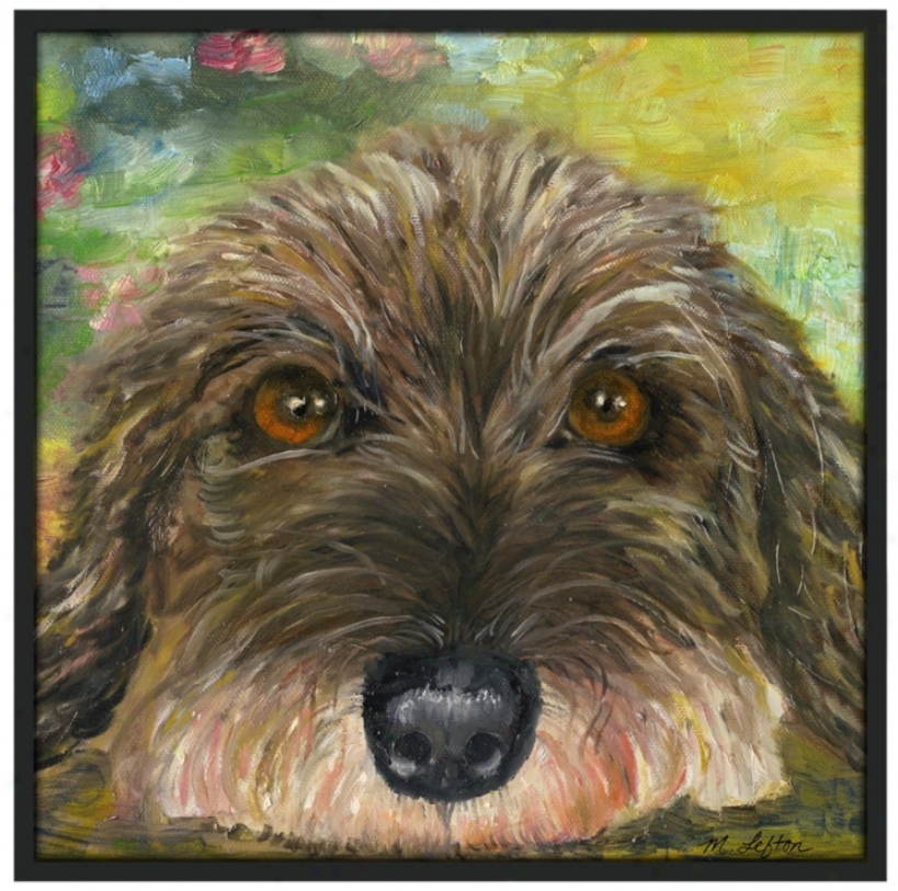 Puppy Eyes 37 1/2" Square Black Giclee Wall Art (k4133-m6951)