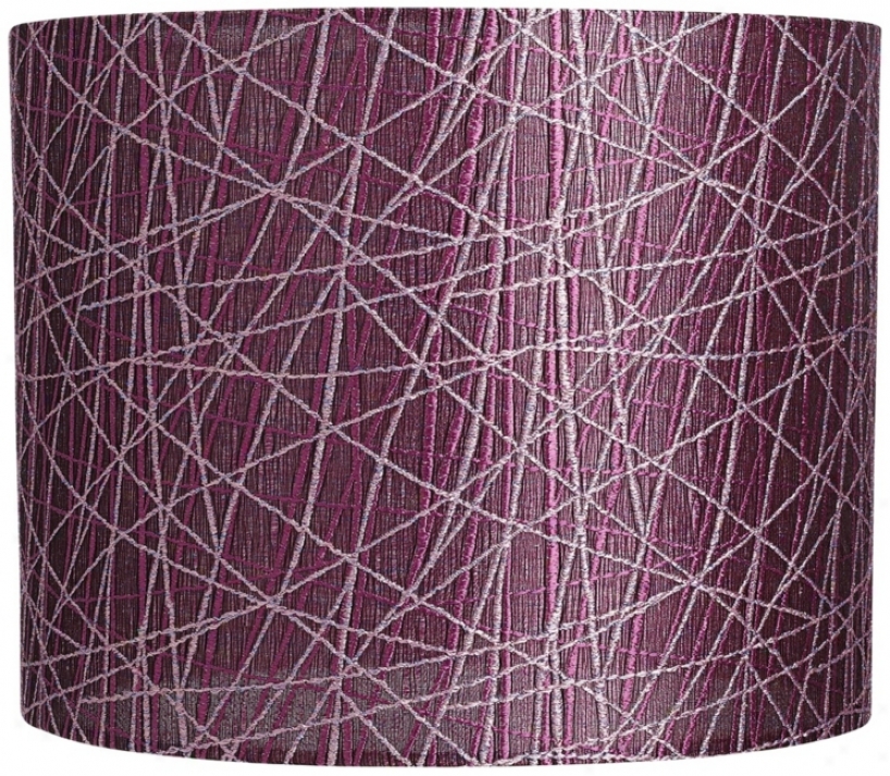 Purple Lines Lamp Shade 14x14x11 (spider) (v4688)