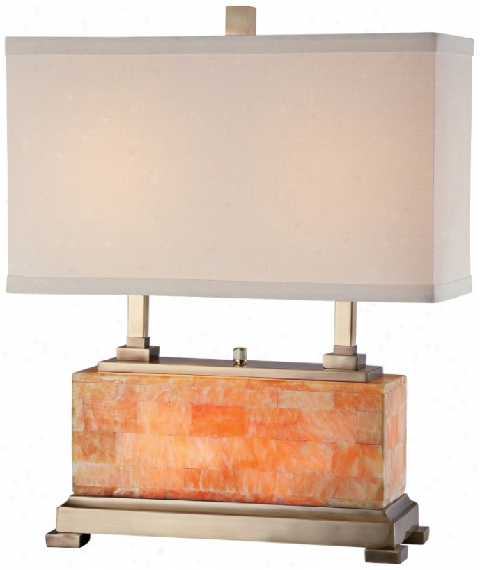 Quinn Marble Basewith Off-white Shade Night Light Table Lamp (u8346)