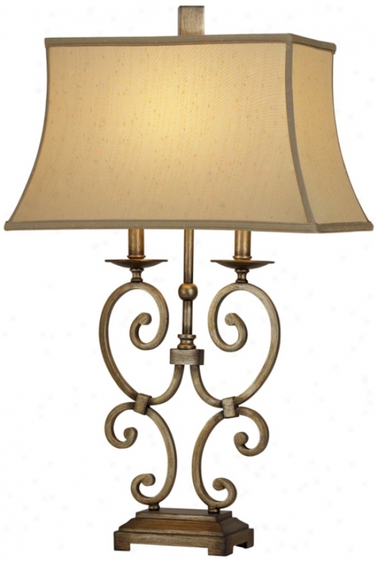 Raschella Bronze Scroll Table Lamp (r4846)