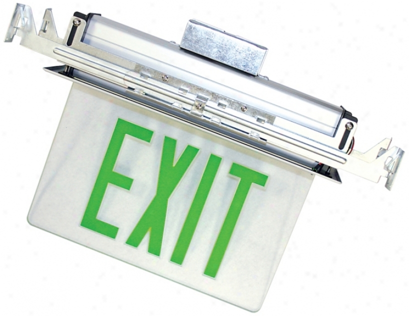 Recessed Green Led Exit Sign (49461)