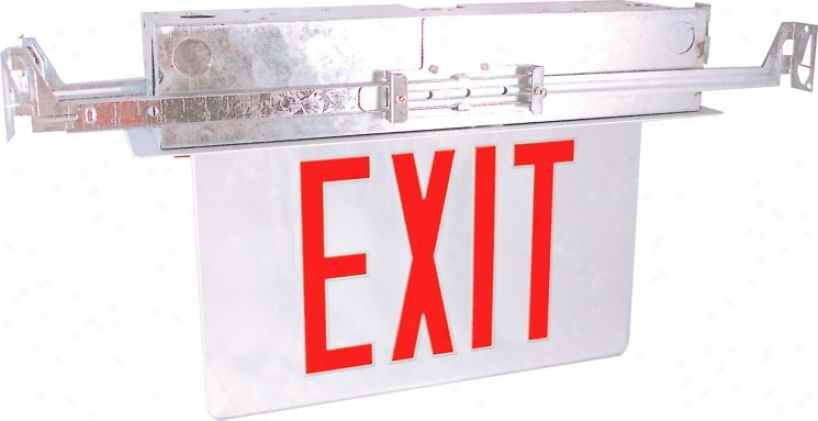 Recessed Red Battery Backup Exit Sign (49940)