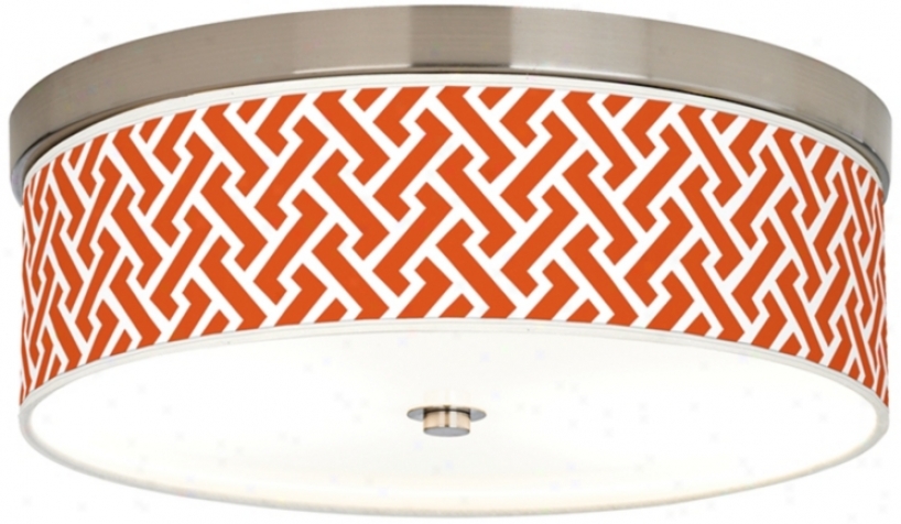 Red Brick Weave Giclee Energy Efficient Ceiling Light (h896-w3712)