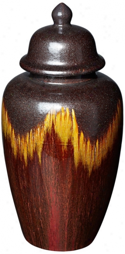 Red Canyon 16" High Glazed Ceramic Jar (u3048)