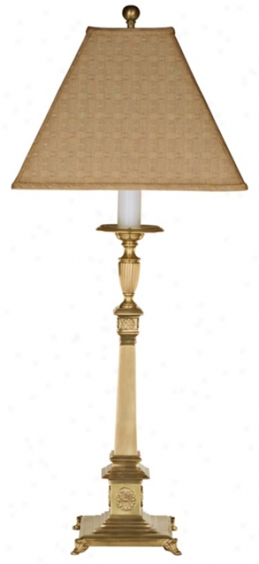 Regency Square Column Brass Table Lamp (f3216)