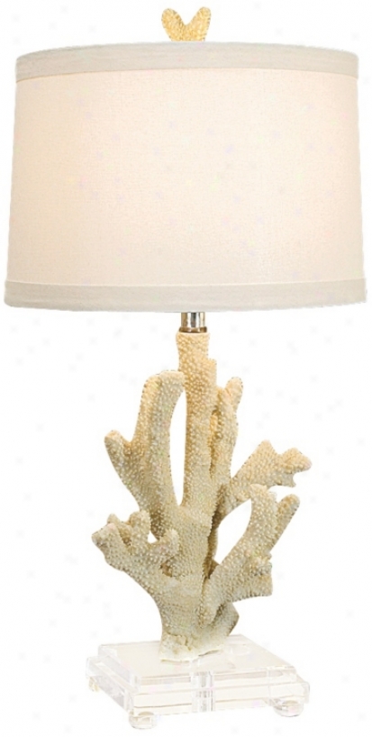 Regina-andrew White Coral On Lucite Basis Table Lamp (v9407)