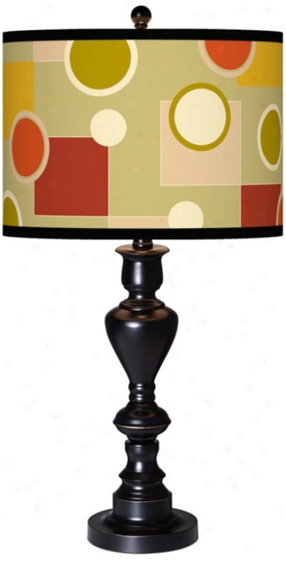 Retro Citrus Medley Giclee Glow Black Bronze Table Lamp (x0022-x2759)