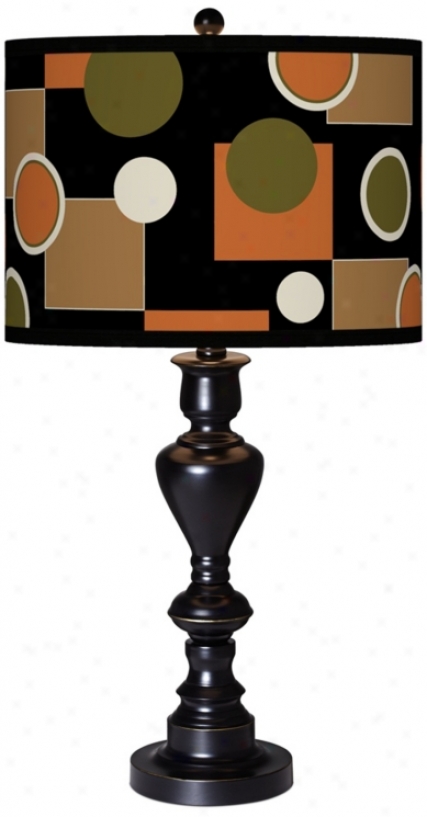 Retro Medley Giclee Glow Black Bronze Table Lamp (x0022-x2948)