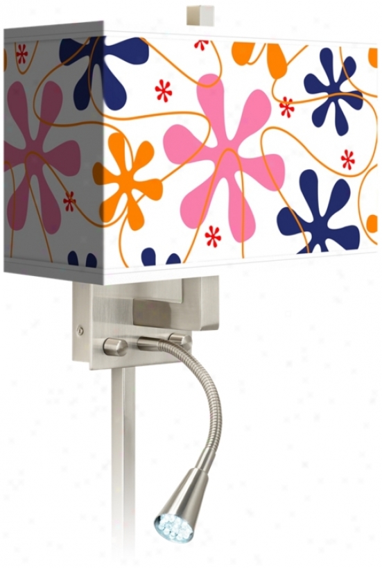 Retro Pink Giclee Led Reading Light Plug-in Sconce (n8671-p2650)