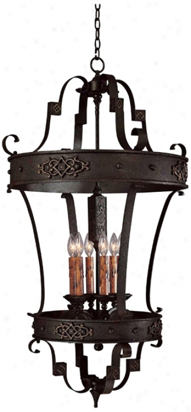 River Crest Rustic Iron Finish 6-liight Foyer Chandelier (t3270)